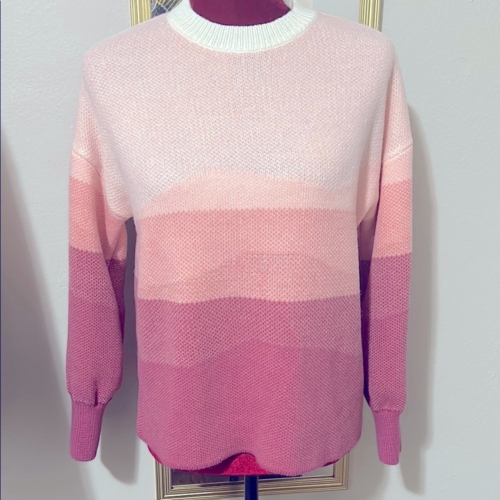 TIME & TRU Gradient Pink Sweater